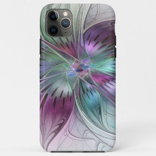 Funda Para iPhone 11 Pro Max Flor Abstracta Colorida Arte Fractal Floral Modern