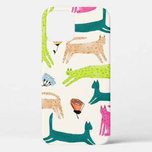 Funda Para iPhone 12 Flor abstracta de estilo retro y ilustracion de ga