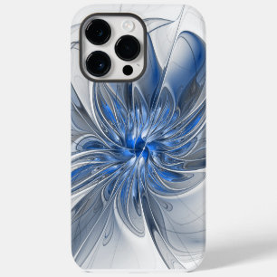 Funda Para iPhone 14 Pro Max De Case-Mate Flor abstracto de arte fractal en acuarela azul gr