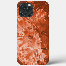 Funda Para iPhone 13 Pro Max Flor alargada con ligero relieve, salmón marrón