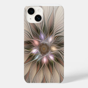 Funda Para iPhone 14 De Case-Mate Flor alegre Abstracto Fractal floral Beige Brown