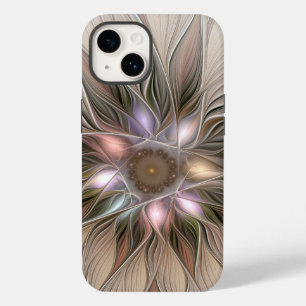 Funda Para iPhone 14 De Case-Mate Flor alegre Abstracto Fractal floral Beige Brown