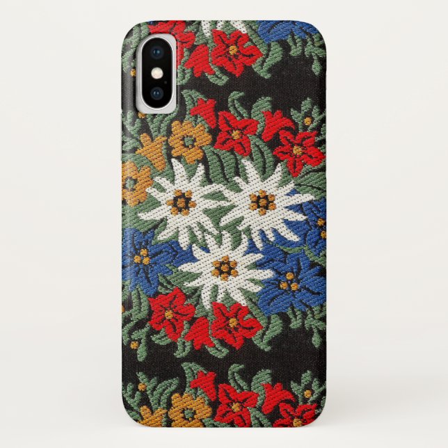 Funda De Case-Mate Para iPhone Flor alpina suiza Edelweiss (Reverso)