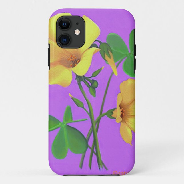 Funda De Case-Mate Para iPhone Flor amarilla del trébol (Reverso)