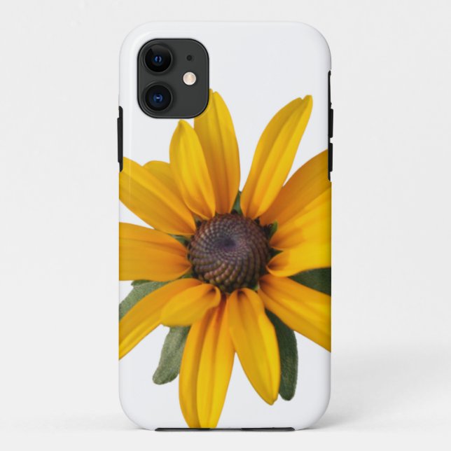 Funda De Case-Mate Para iPhone Flor Amarilla Moderna Sencilla Ojo Negro Susan (Reverso)