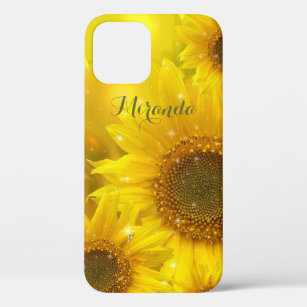 Funda Para iPhone 12 Flor amarillo girasol Flor floral personalizada