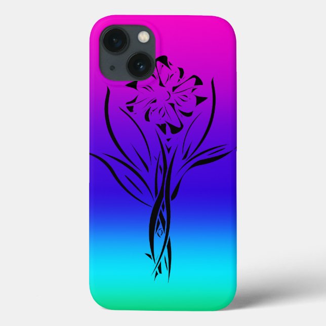 Funda De Case-Mate Para iPhone Flor arco iris (Reverso)