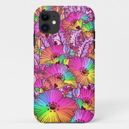 Funda Para iPhone 11 Flor arcoiris, vegetación botánica, florida y bril