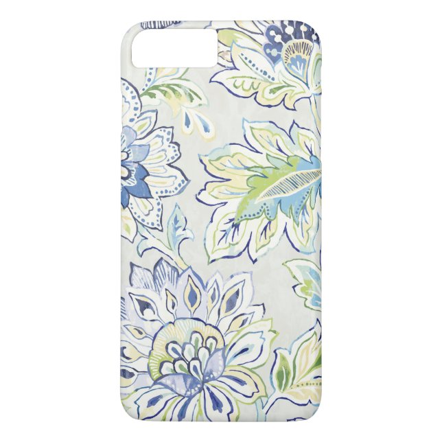 Funda De Case-Mate Para iPhone Flor azul bohemia (Reverso)