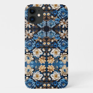 Funda Para iPhone 11 Flor azul diferente   Hermoso diseño floral