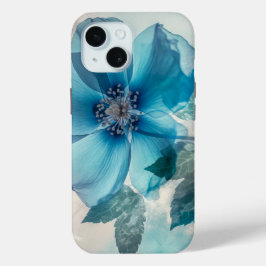 Funda Para iPhone 15 Flor azul etéreo