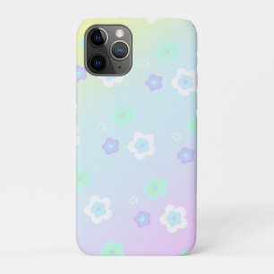 Funda Para iPhone 11 Pro Flor azul floral Gradiente de color