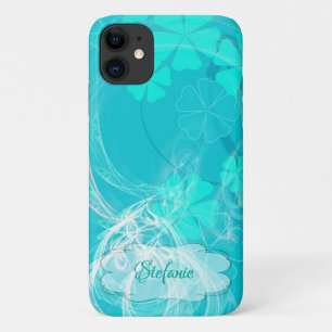 Funda Para iPhone 11 Flor azul/fractal