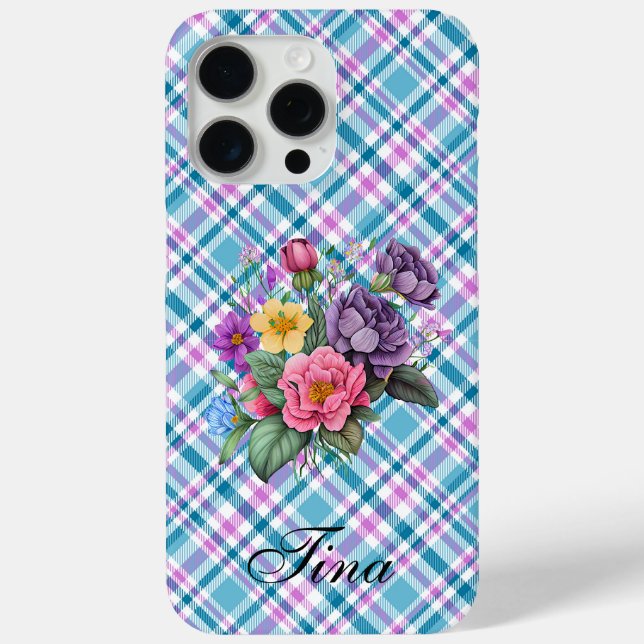 Funda De Case-Mate Para iPhone Flor azul plausible (Reverso )