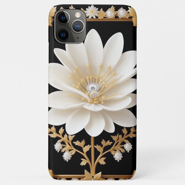 Funda De Case-Mate Para iPhone Flor Blanca Elegante (Reverso)