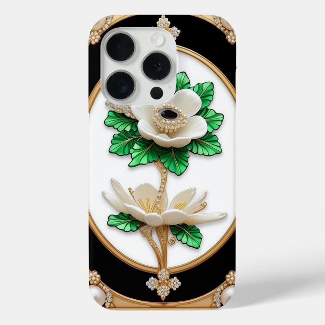 Funda De Case-Mate Para iPhone Flor Blanca Lujosa (Reverso )