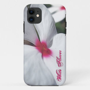 Funda Para iPhone 11 Flor blanca pintada con centro rosado