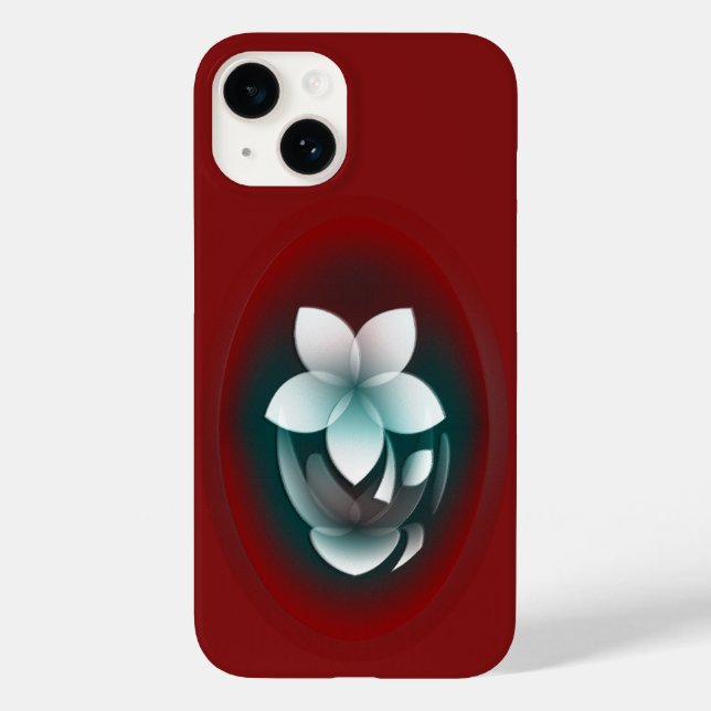 Funda De Case-Mate Para iPhone Flor blanca que refleja (Reverso )