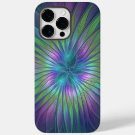 Funda Para iPhone 14 Pro Max De Case-Mate Flor brillante colorida Abstracto de arte fractal