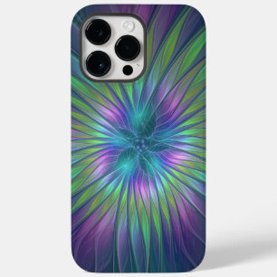 Funda Para iPhone 14 Pro Max De Case-Mate Flor brillante colorida Abstracto de arte fractal