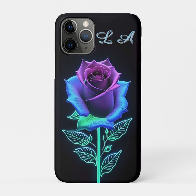 Funda De Case-Mate Para iPhone Flor brillante con acentos de neón (Reverso)