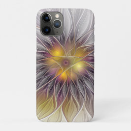 Funda Para iPhone 11 Pro Flor colorida luminosa, abstracta fractal moderno
