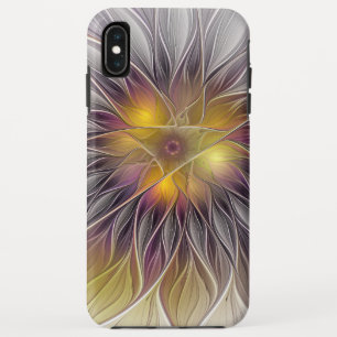 Funda Para iPhone XS Max Flor colorida luminosa, abstracta fractal moderno