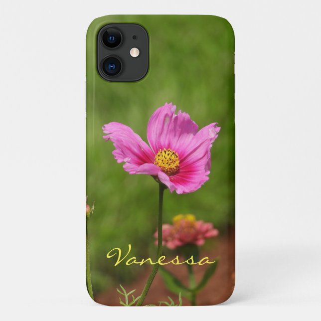 Funda De Case-Mate Para iPhone Flor Cosmos rosa *Personalizada* (Reverso)