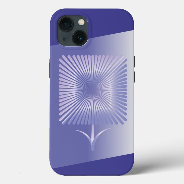 Funda De Case-Mate Para iPhone Flor cuadrada violeta (Reverso )
