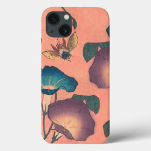 Funda Para iPhone 13 Flor de abeja rosa Arte Clásico Hokusai