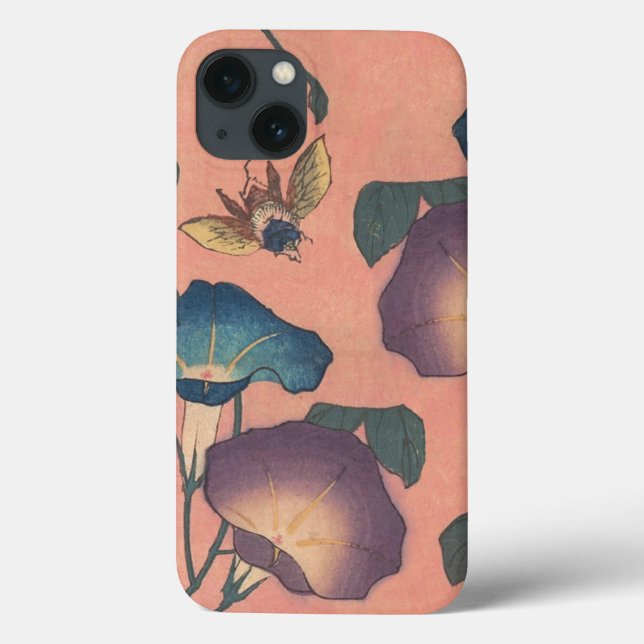 Funda De Case-Mate Para iPhone Flor de abeja rosa Clásica Hokusai Art (Reverso)