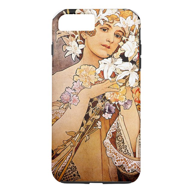 Funda De Case-Mate Para iPhone Flor de Alphonse Mucha (Reverso)
