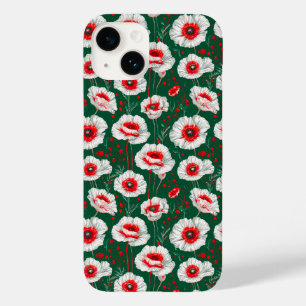 Funda Para iPhone 14 De Case-Mate ✨ Flor de Amapola Blanca Serenidad 🌼 Botánica Sua
