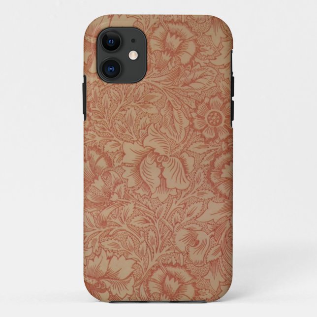 Funda De Case-Mate Para iPhone Flor de amapola rosa William Morris (Reverso)