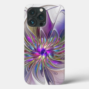 Funda Para iPhone 13 Pro Flor de arte fractal enérgica y colorida