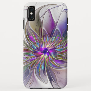 Funda Para iPhone XS Max Flor de arte fractal enérgica y colorida