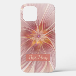 Funda Para iPhone 12 Flor de Arte Fractal Rosa Abstroral Mejor Mamá