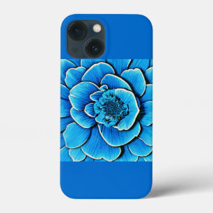 Funda Para iPhone 13 Mini Flor de camellia azul grande