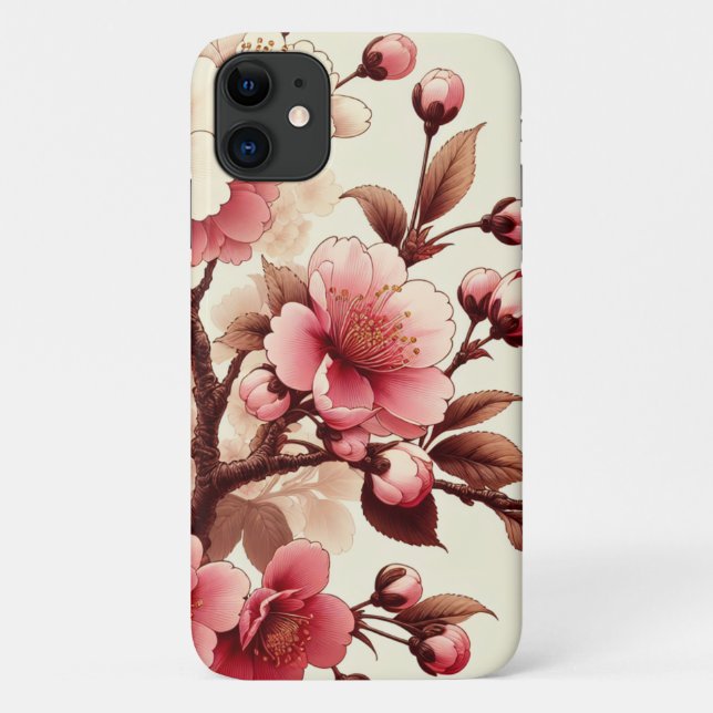 Funda De Case-Mate Para iPhone Flor de Cerezo (Reverso)