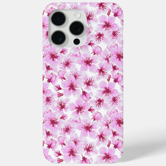 Funda De Case-Mate Para iPhone Flor de cerezo acuarela (Reverso )