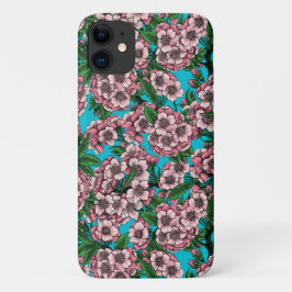 Funda Para iPhone 11 Flor de cerezo en azul