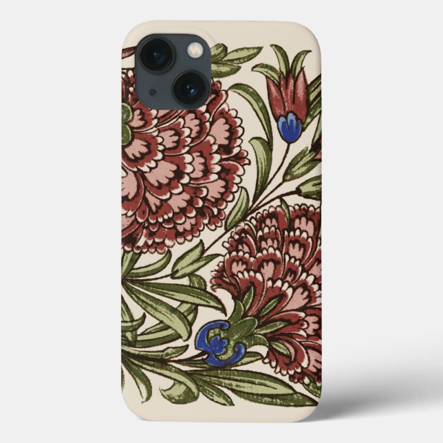 Funda De Case-Mate Para iPhone Flor de clavel Tile Antiguo Arte Rústico (Reverso)