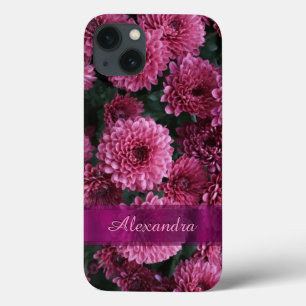 Funda Para iPhone 13 flor de crisantemo rosa bonito personalizada