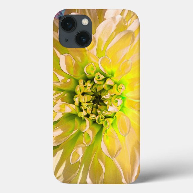 Funda De Case-Mate Para iPhone Flor de Dahlia amarilla (Reverso)