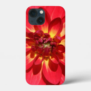 Funda Para iPhone 13 Mini Flor de Dahlia de Fuego Rojo