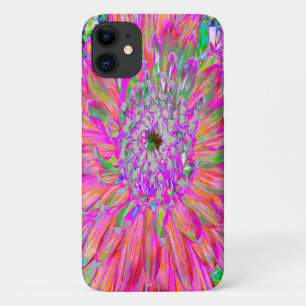 Funda Para iPhone 11 Flor de Dalia Decorativa Abstracta Arcoíris Colori