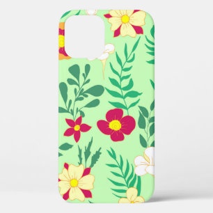 Funda Para iPhone 12 Flor de estampado inmaculado y decoración de hojas