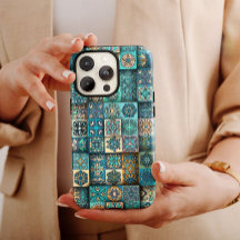 Flor de etnia azul Mandala | iPhone 14 Funda-mate