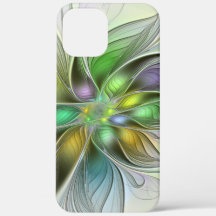 Flor de Fantasía Colorida Moderna Fractal Abstract