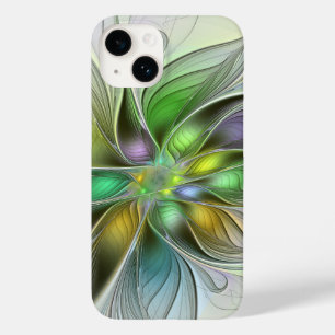 Funda Para iPhone 14 De Case-Mate Flor de fantasía colorida Resumen moderno Fractal